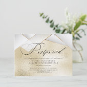 Modernes Gold mit Perlenfacetten, verspätete Hochz Einladung (Stehend Vorderseite)