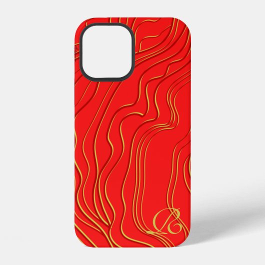 Modernes Gold Monogram Case-Mate iPhone Case Hülle (Rückseite)