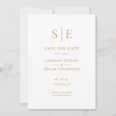 Modernes Gold Monogram Foto Wedding Save The Date (Vorderseite)