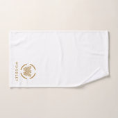 Modernes Gold-Monogramm-Logo Weiß Badhandtuch Set (Handtuch)