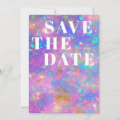 Modernes Gold Opal Stone Minimalistisch Einfache H Save The Date (Vorderseite)