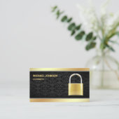 Modernes Gold Padlock Locksmith Visitenkarte (Stehend Vorderseite)