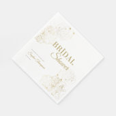 Modernes Gold Peonys Blumengeflecht Brautparty Serviette (Ecke)