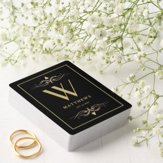 Modernes Gold Personalisiert Monogramm und Name Spielkarten