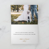 Modernes Gold Personalisiert Pet Wedding Foto Dankeskarte (Innenseite)