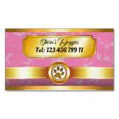 Modernes Gold Pink Dog Walker Tierpflege Magnetische Visitenkarte (Vorderseite)