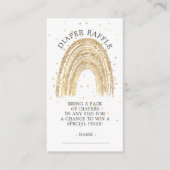 Modernes Gold Rainbow Baby Dusche Windeln Raffel Begleitkarte (Vorderseite)