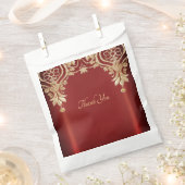 Modernes Gold Red Floral Fevor Bag Geschenktütchen (Ausgeschnitten)