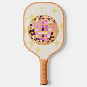 Modernes Gold Retro Disco Ball Beige Pickleball Schläger