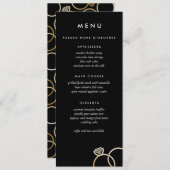 Modernes Gold Rings Custom Wedding Menü Black Menükarte (Vorne/Hinten)