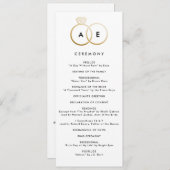 Modernes Gold Rings Custom Wedding Programm (Vorne/Hinten)