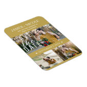 Modernes Gold Save the Date Hochzeit 3 Fotos Magnet (Rechte Seite)