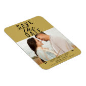 Modernes Gold Save the Date Hochzeitsfest Foto Magnet (Rechte Seite)