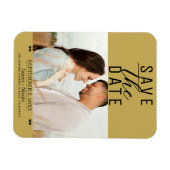 Modernes Gold Save the Date Hochzeitsfest Foto Magnet (Horizontal)