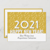 Modernes GOLD | Schneeflocken | Frohes Neues Jahr Postkarte (Vorne/Hinten)