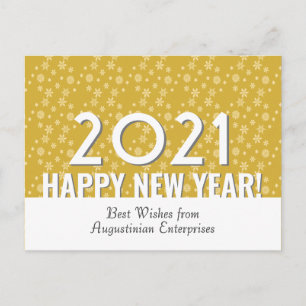 Modernes GOLD   Schneeflocken   Frohes Neues Jahr  Postkarte
