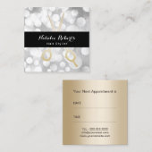 Modernes Gold Scissor Friseursalon-silberne Terminkarte (Vorne/Hinten)