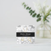 Modernes Gold Scissor Friseursalon-silberne Terminkarte (Stehend Vorderseite)