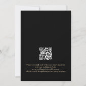 Modernes Gold Script Black QR Code Hochzeit Save The Date (Rückseite)