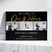 Modernes Gold Script BW Foto Elegantes Hochzeitspo Poster