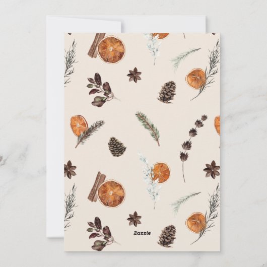 Modernes Gold Script Citrus Wreath Weihnachten (Rückseite)