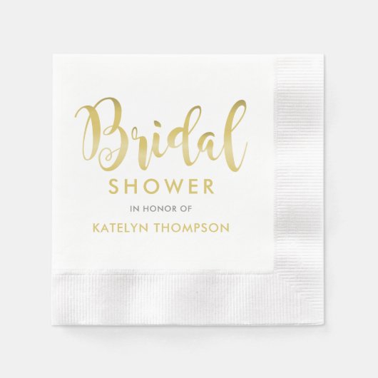 Modernes Gold Script Custom Wedding Brautparty Serviette (Vorderseite)