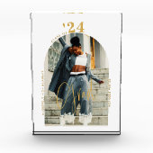 Modernes Gold Script Foto 2024 Minimaler Abschluss (Vorderseite)