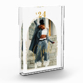 Modernes Gold Script Foto 2024 Minimaler Abschluss (Links)