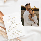 Modernes Gold Script-Foto Save The Date