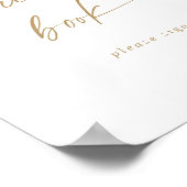 Modernes Gold Script Guest Book Sign Poster (Ecke)