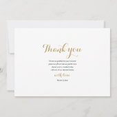 Modernes Gold Script Hochzeitsfotocollage Dankeskarte (Rückseite)