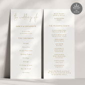 Modernes Gold Script-Hochzeitsprogramm Einladung