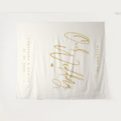 Modernes Gold Script-Hochzeitszeichen Wandteppich (Vorderseite (Horizontal))