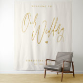 Modernes Gold Script-Hochzeitszeichen Wandteppich (Beispiel)