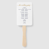 Modernes Gold Script-Minimal-Hochzeitsprogramm für Fächer (Rückseite)