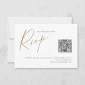Modernes Gold Script minimalistischer Hochzeitssti RSVP Karte (Vorderseite)