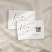 Modernes Gold Script minimalistischer Hochzeitssti RSVP Karte