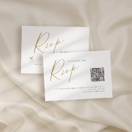 Modernes Gold Script minimalistischer Hochzeitssti RSVP Karte