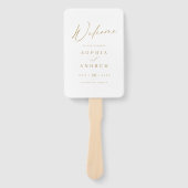 Modernes Gold-Script-Minimalprogramm für Hochzeite Fächer (Vorderseite)