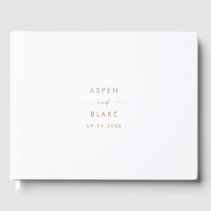 Modernes Gold Script Monogram Wedding Guest Book Gästebuch