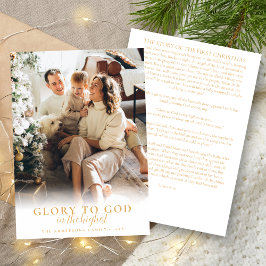 Modernes Gold Script Religious Christmas Foto Feiertagskarte