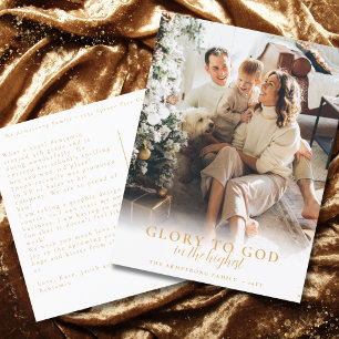 Modernes Gold Script Religious Christmas Foto Feiertagspostkarte