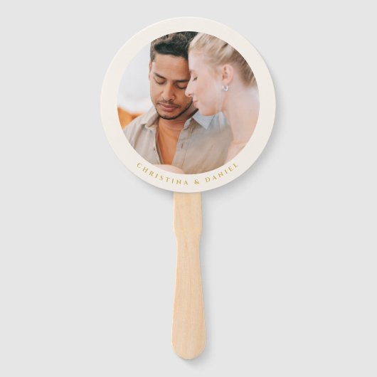 Modernes Gold Script Typografy Foto Fächer (Rückseite)