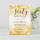 Modernes Gold sechzig u. fabelhafter 60. Einladung (Stehend Vorderseite)