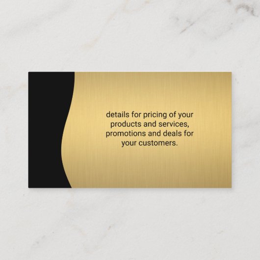 Modernes Gold Silver Metallisches Silber-Logo Visitenkarte (Rückseite)