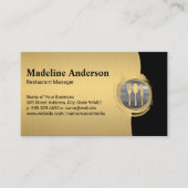 Modernes Gold Silver Metallisches Silber-Logo Visitenkarte (Vorderseite)