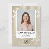 Modernes Gold Snowflake Notar Foto Feiertagskarte (Vorderseite)