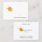 Modernes Gold Splash Beruflich Elegantes Template Visitenkarte (Vorne/Hinten)