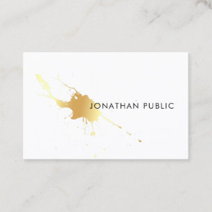 Modernes Gold Splash Beruflich Elegantes Template Visitenkarte