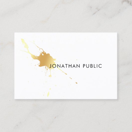 Modernes Gold Splash Template Elegant Beruflich Visitenkarte (Vorderseite)